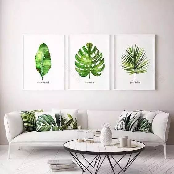 绿色植物装饰画,为家增添自然清新之美-32
