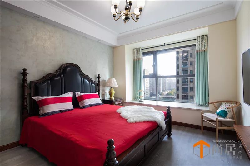 104㎡美式田园风，蒂芙尼蓝带来清新浪漫-17