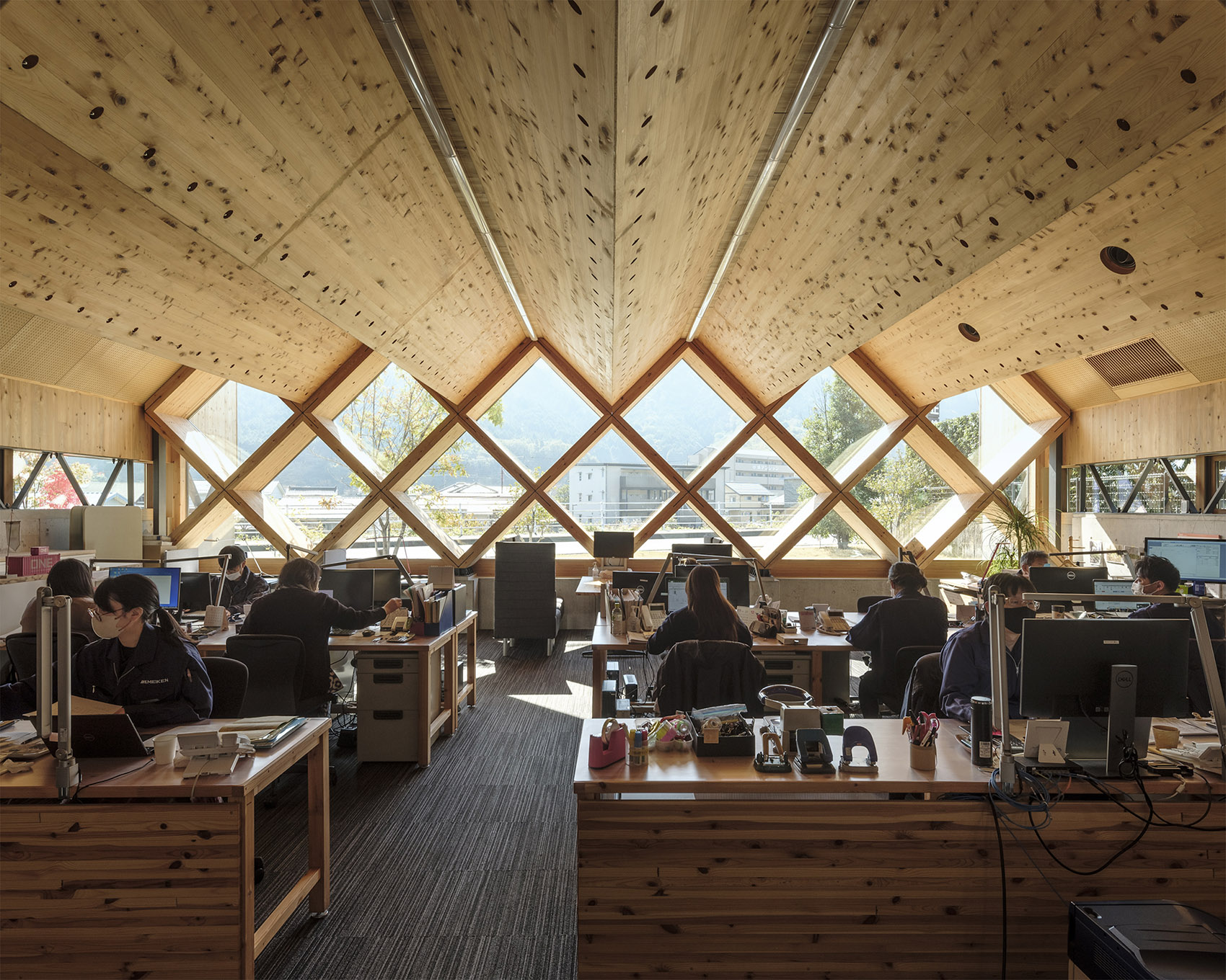 Meiken Lamwood Corp 总部丨日本丨NKS2 architects-36