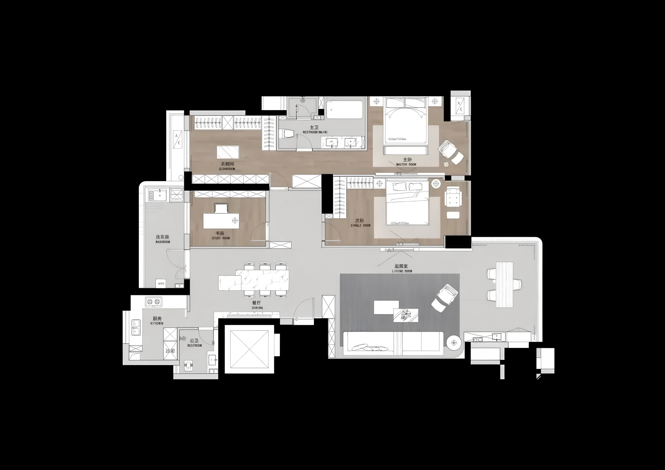 黑咖系 广东·汕头160m²住宅设计丨中国汕头丨伊诺设计Y.N Design-58