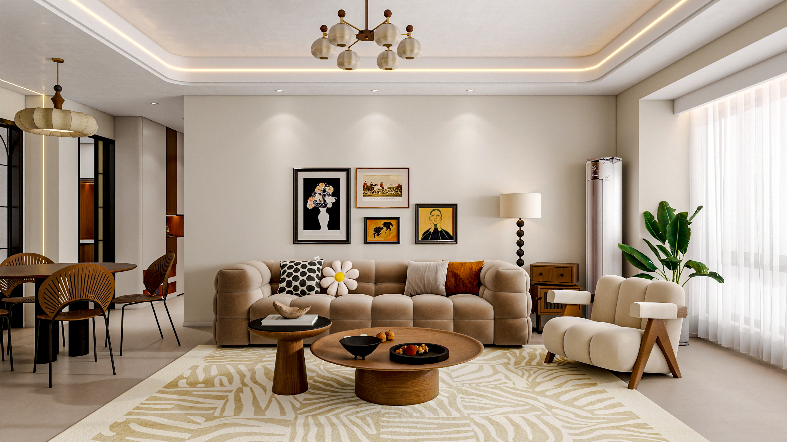 四川成都沙河壹号（85平方中古奶油三居室）-1