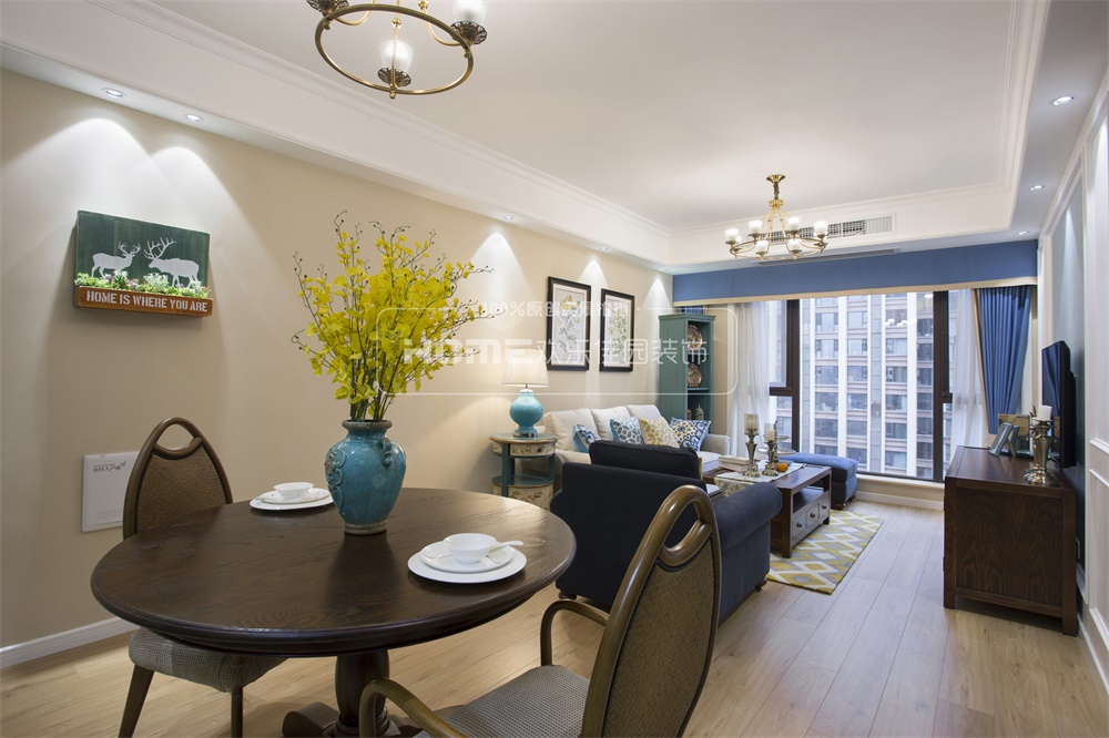 蓝色浪漫主义 | 80 平米美式家居的精致生活-23