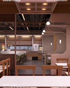 一场关于色彩与光线的构建｜韩料店空间设计