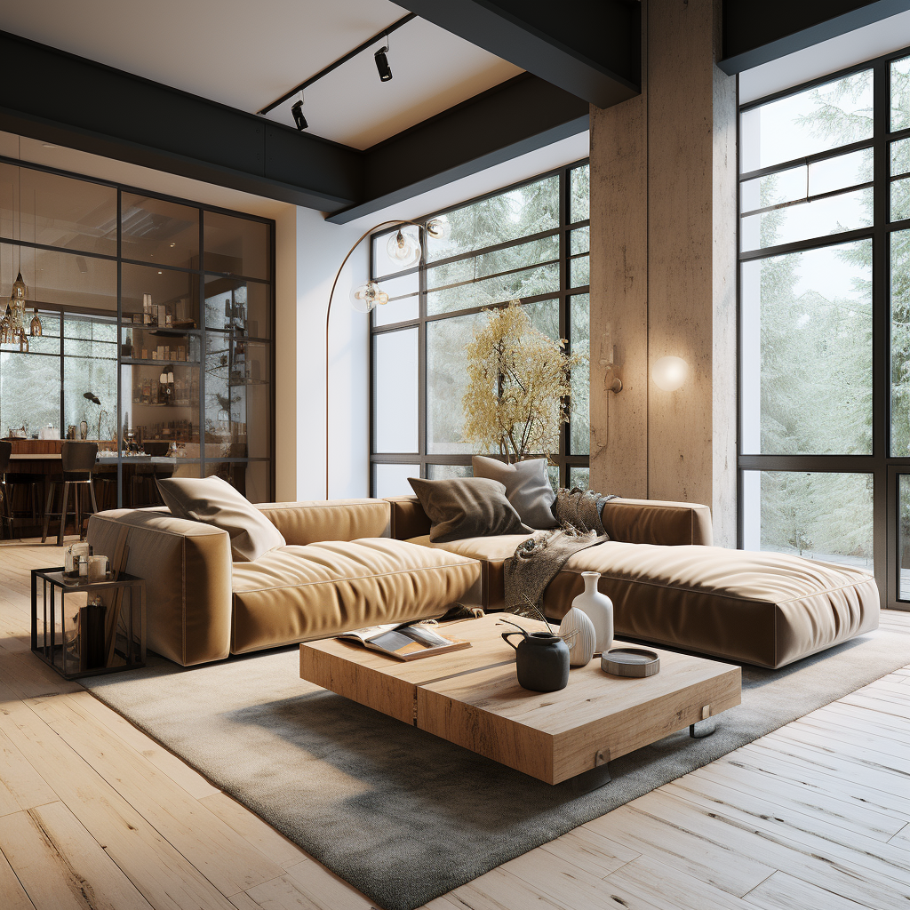 潮流工业风客厅设计-7