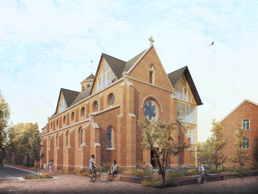 前教堂改造为兼具社区功能的办公楼丨比利时丨OFFICEU architects for urbanity-2