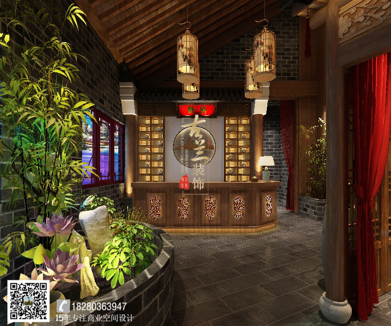 【湖南唇香阁火锅店】成都特色中式火锅店设计_成都专业火锅店装修公司-6