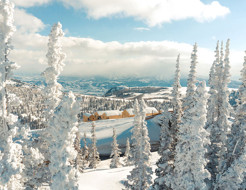 美国犹他州雪山全景山间小屋-26