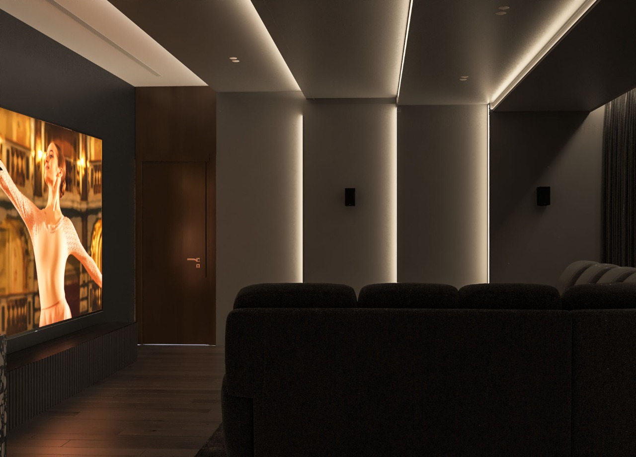 Contemporary,home cinema, billiard, terrazzo-1