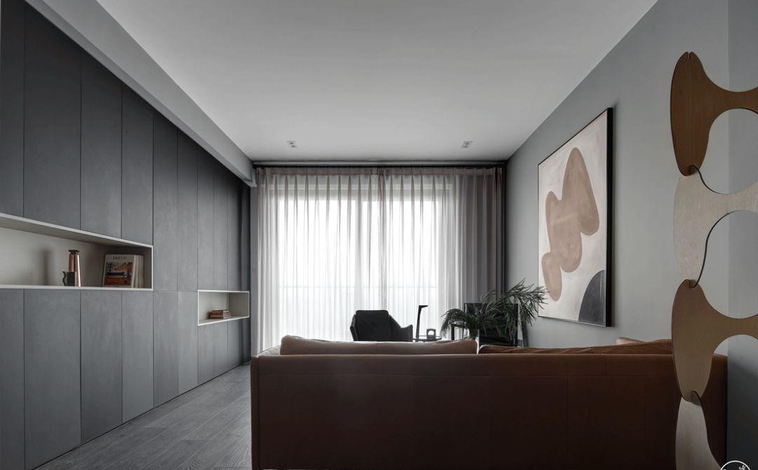 清羽设计丨平层丨黑白冷调如何打造温馨小家-11