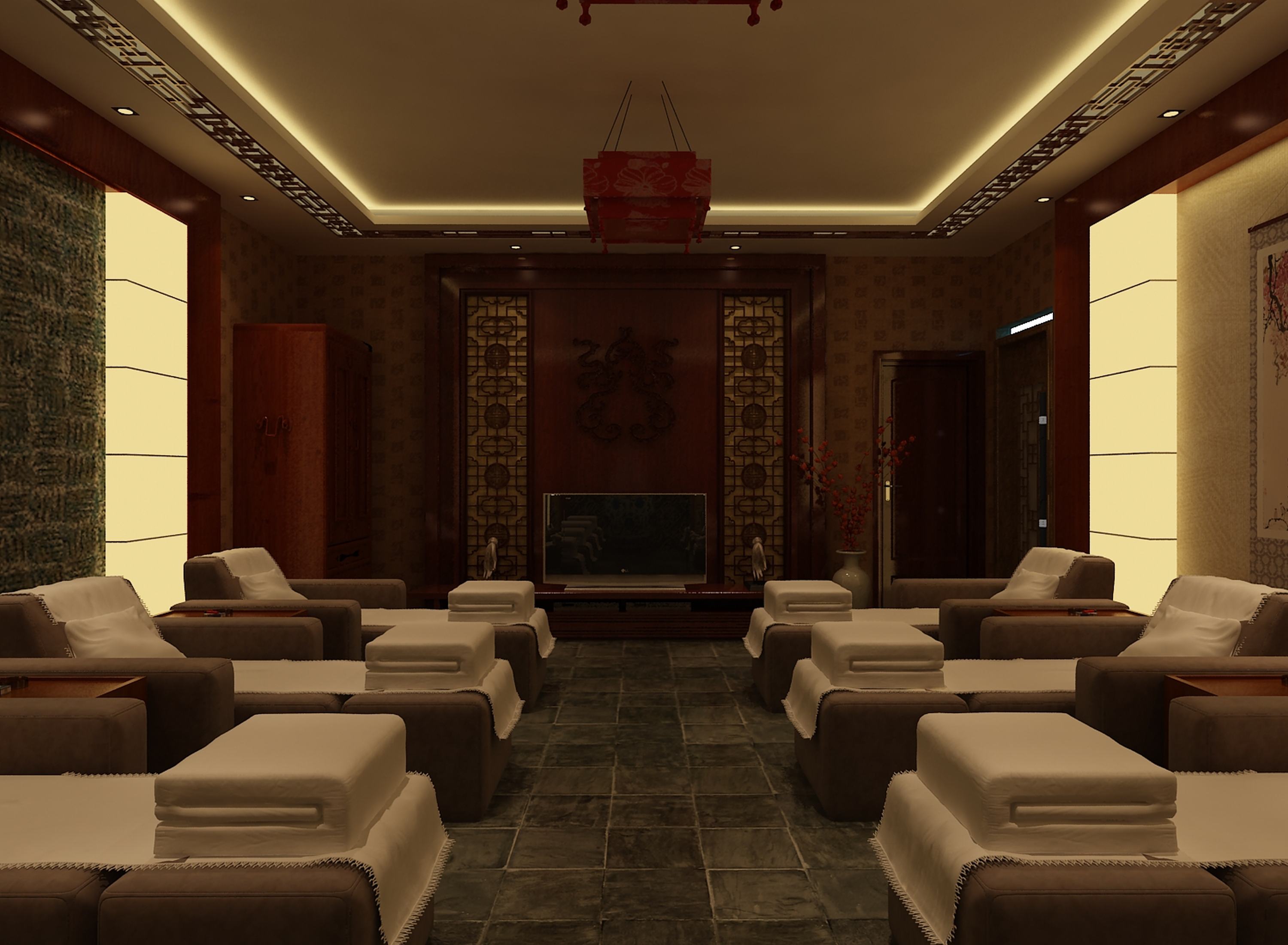 廊坊汉唐金足旗舰店——中式奢华空间-42