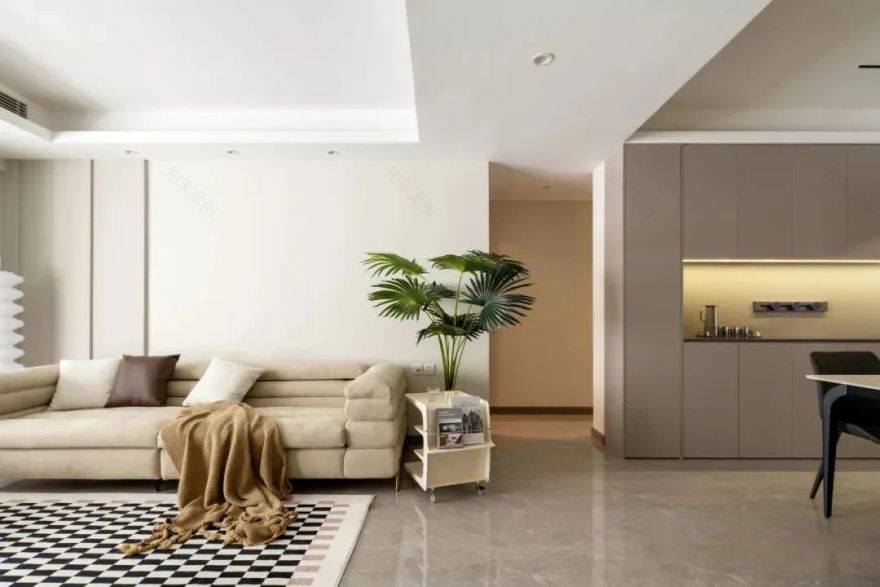 装修案例 | 126㎡现代风格:奶茶色为主,温馨居家空间!-98