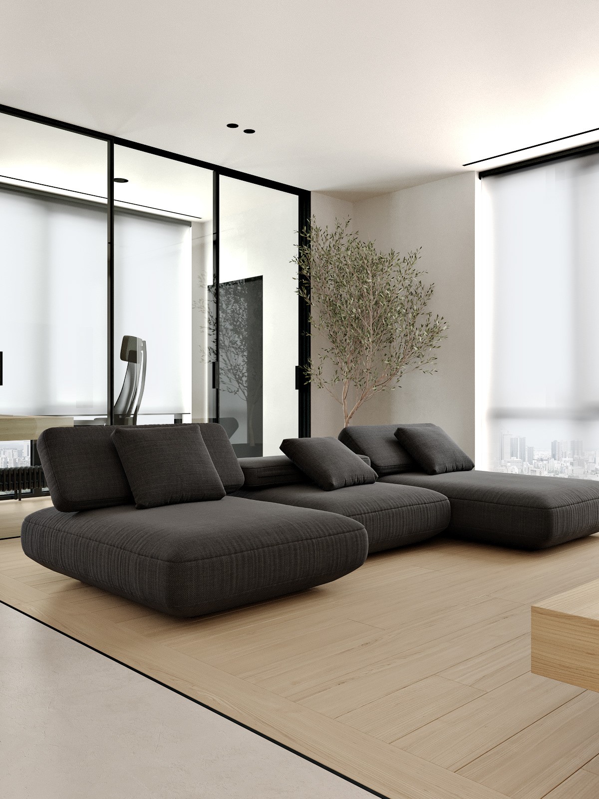 100㎡原木+高级黑 既舒适又精致！-4