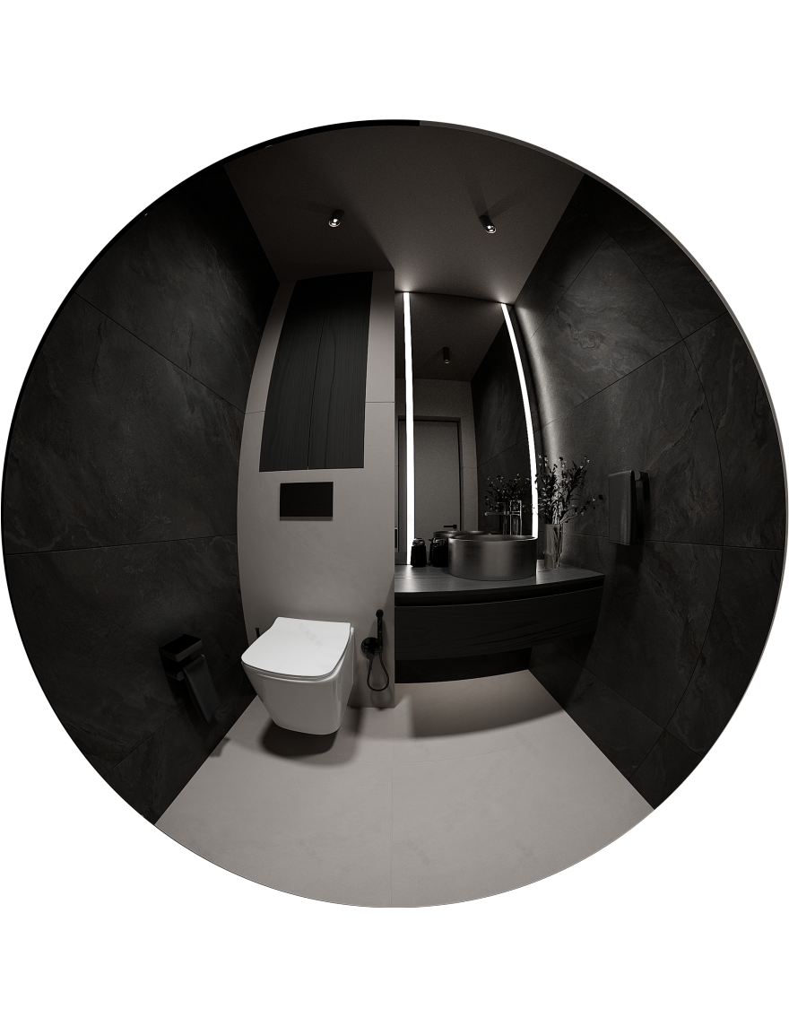В 68 深色设计的客用卫生间设计项目丨俄罗斯克拉斯诺亚尔斯克-6