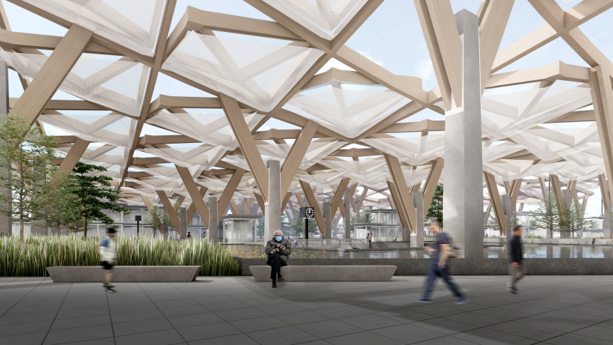 古崩城市天篷交通枢纽-21