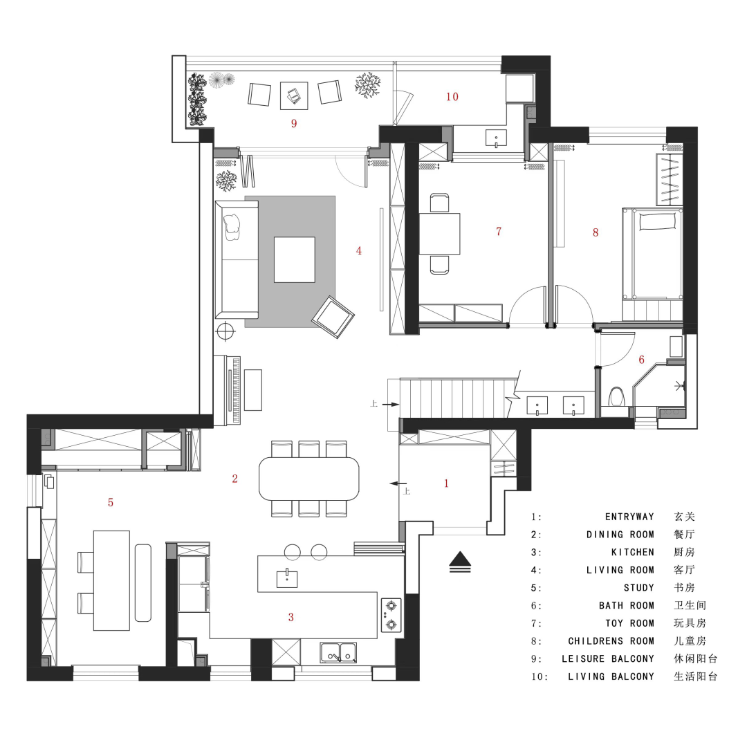 180㎡现代简约上跃， 敞开式设计的随性而居 | 与上设计-83