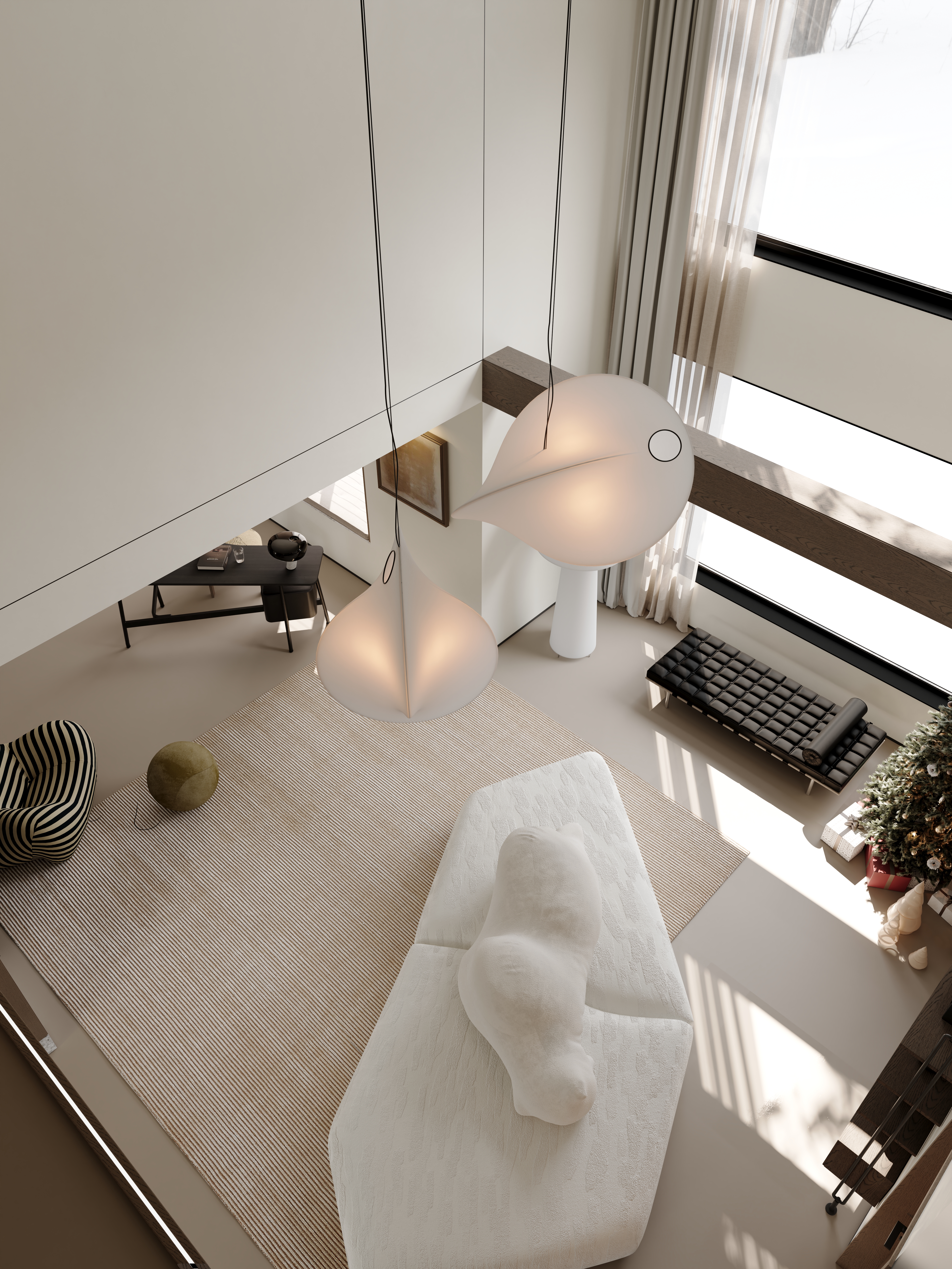 近期渲染 现代挑空-14