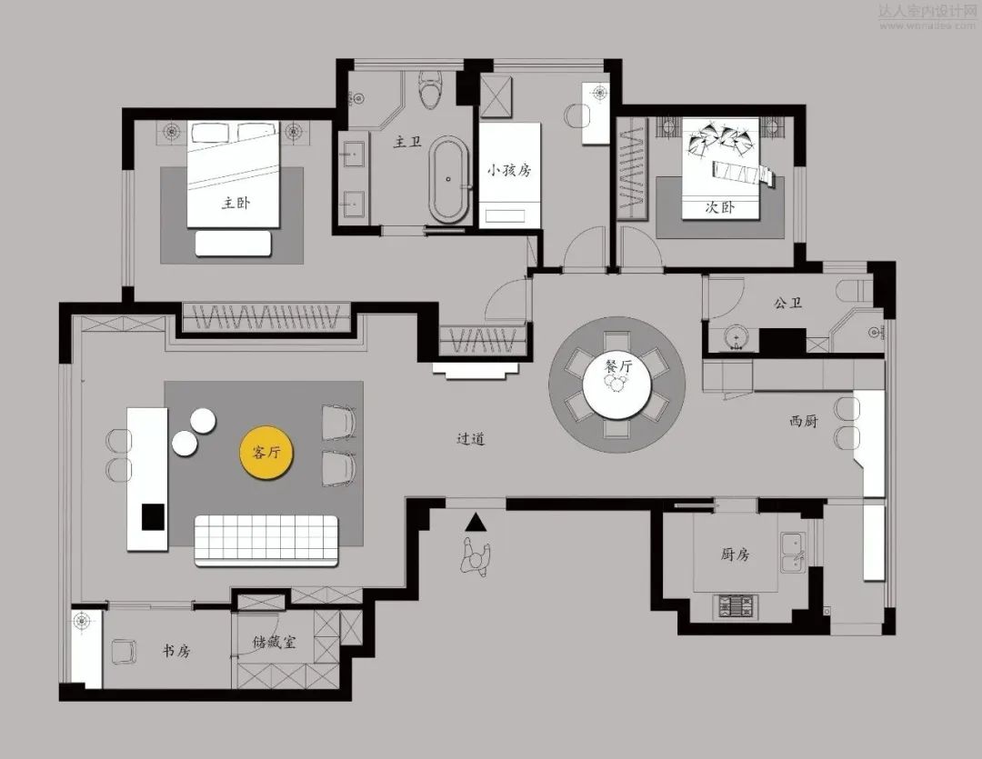 余姚绿城明园 180㎡宜居港湾，柔暖雅灰展现奶油般丝滑空间-42