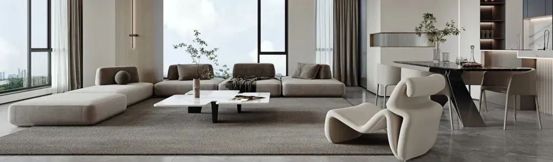 轻侘寂美学 · 重庆公园大道140平米三室一厅设计案例丨中国重庆丨空一筑造-117