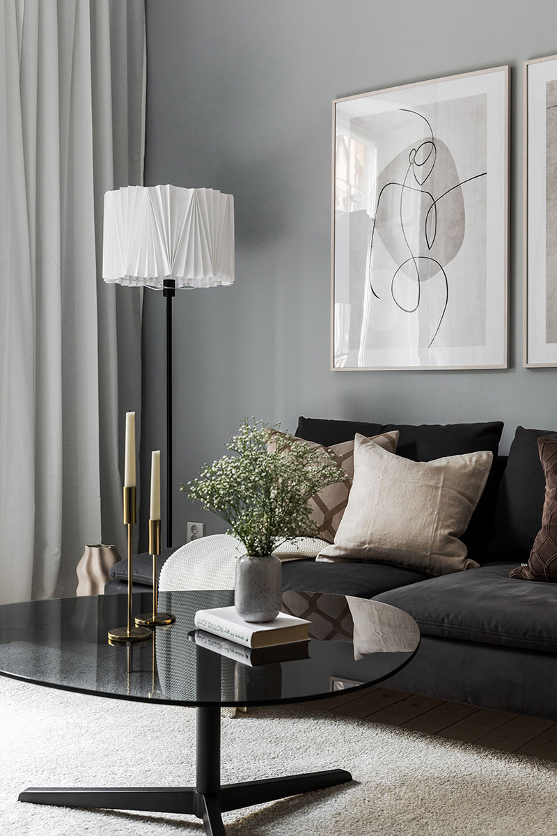 舒适北欧小公寓，灰色基调搭配温馨贝壳色调-1