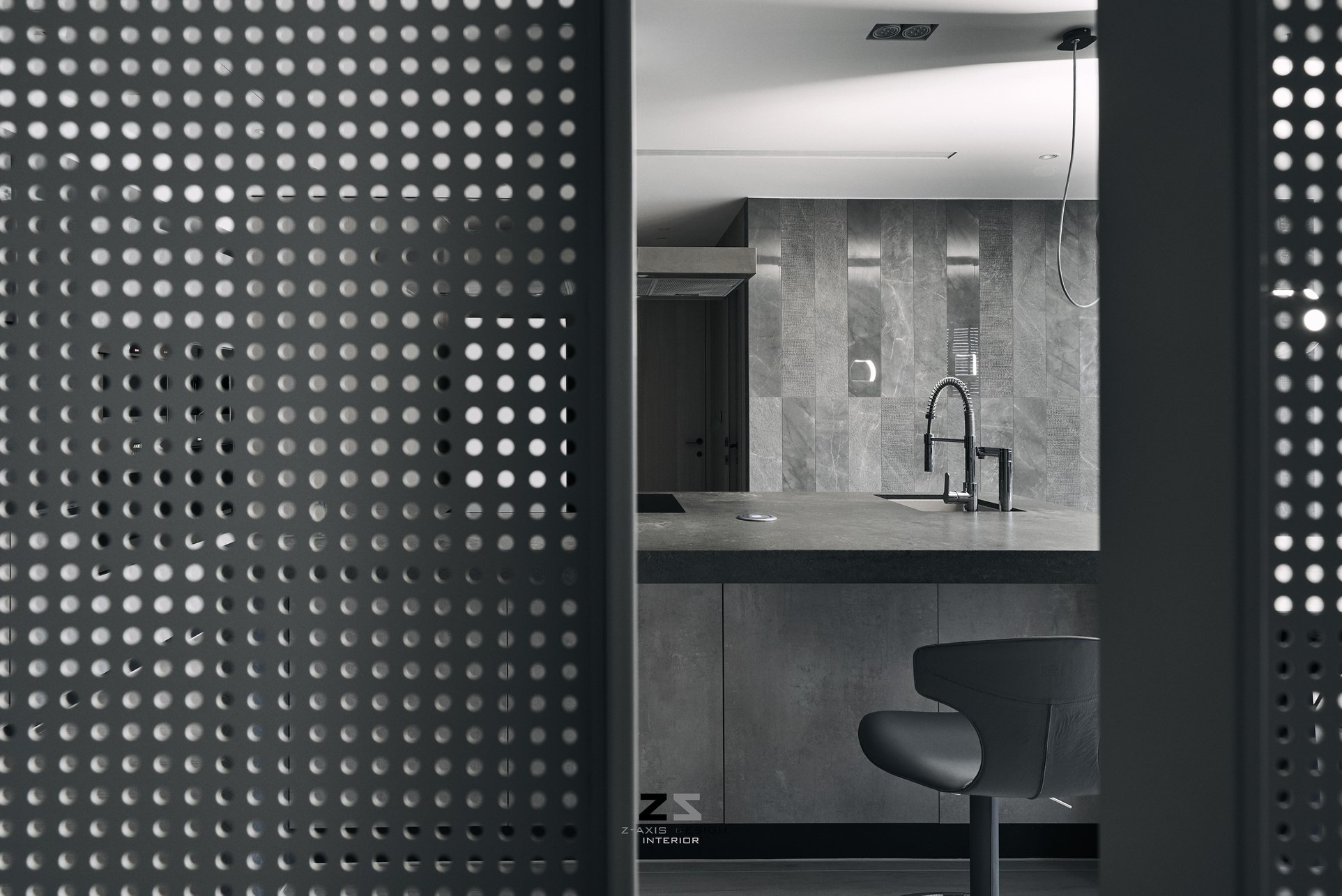 台中 L 宅 | 灰色调 Z 轴空间设计，双向沙发打造趣味动线-13