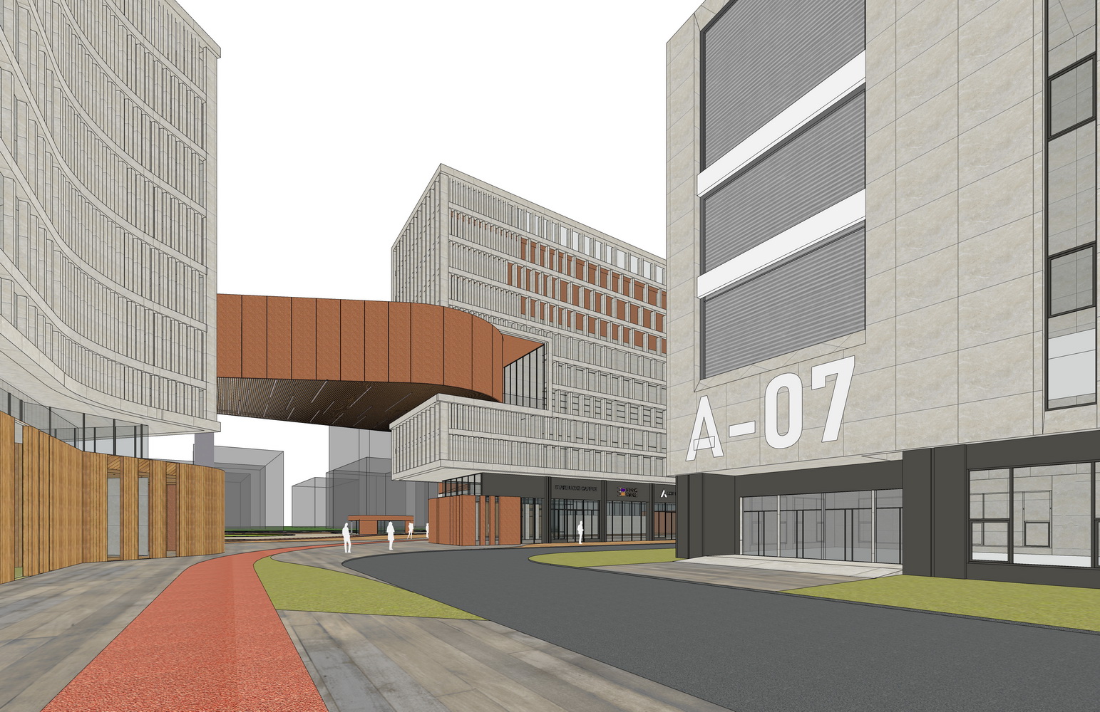 现代产业园区科技园区办公楼厂房SU模型-2