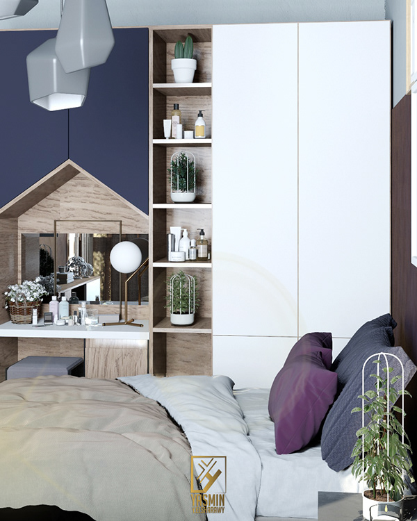 孔雀色女孩卧室设计-5