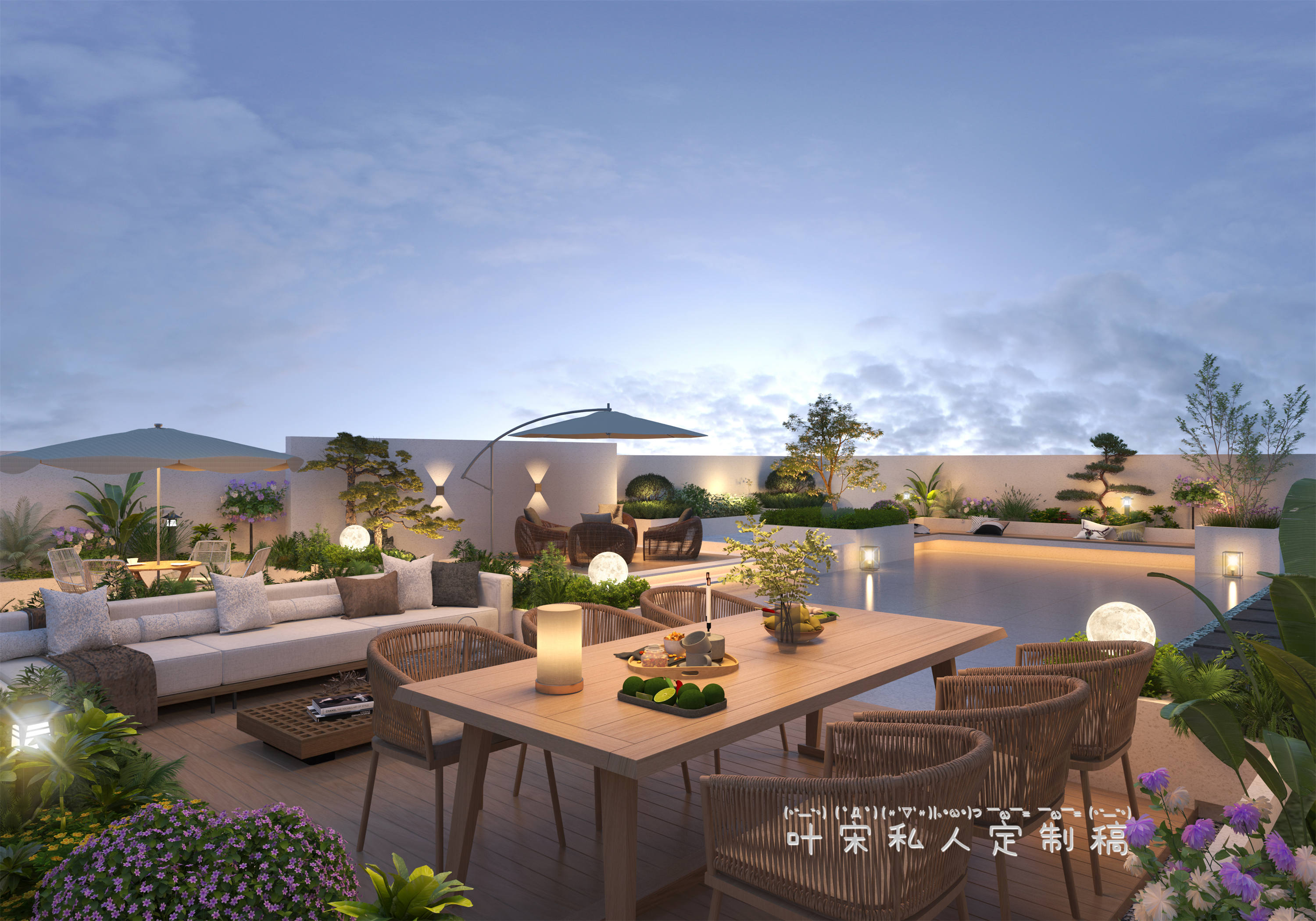 室外庭院丨鸟瞰+透视-6