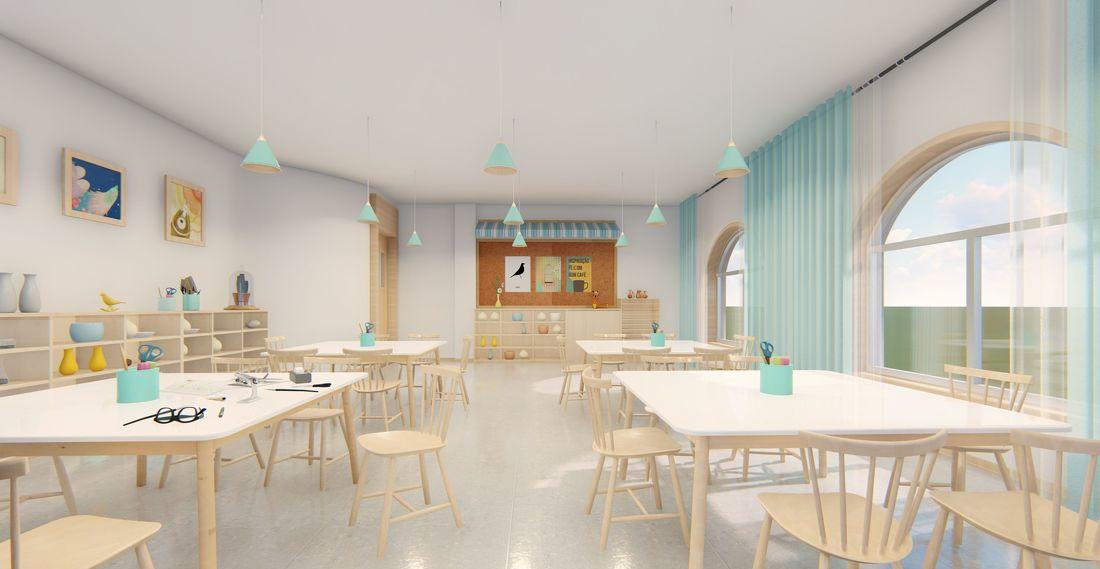 自然原木色的幼儿园设计-6