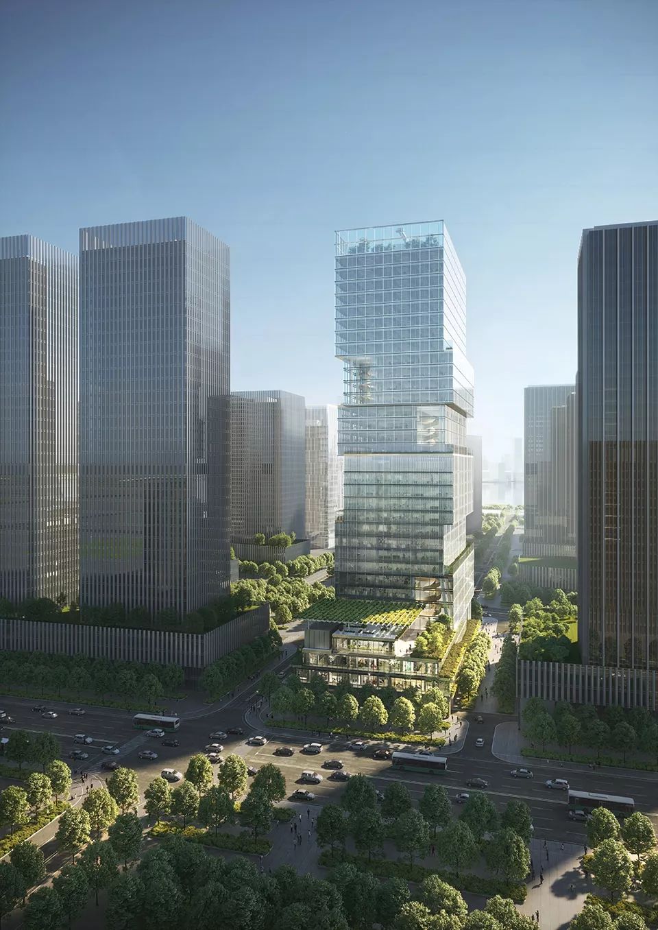 深圳宝安湾区产业投资大厦 | 空中花园与高效可持续设计-6