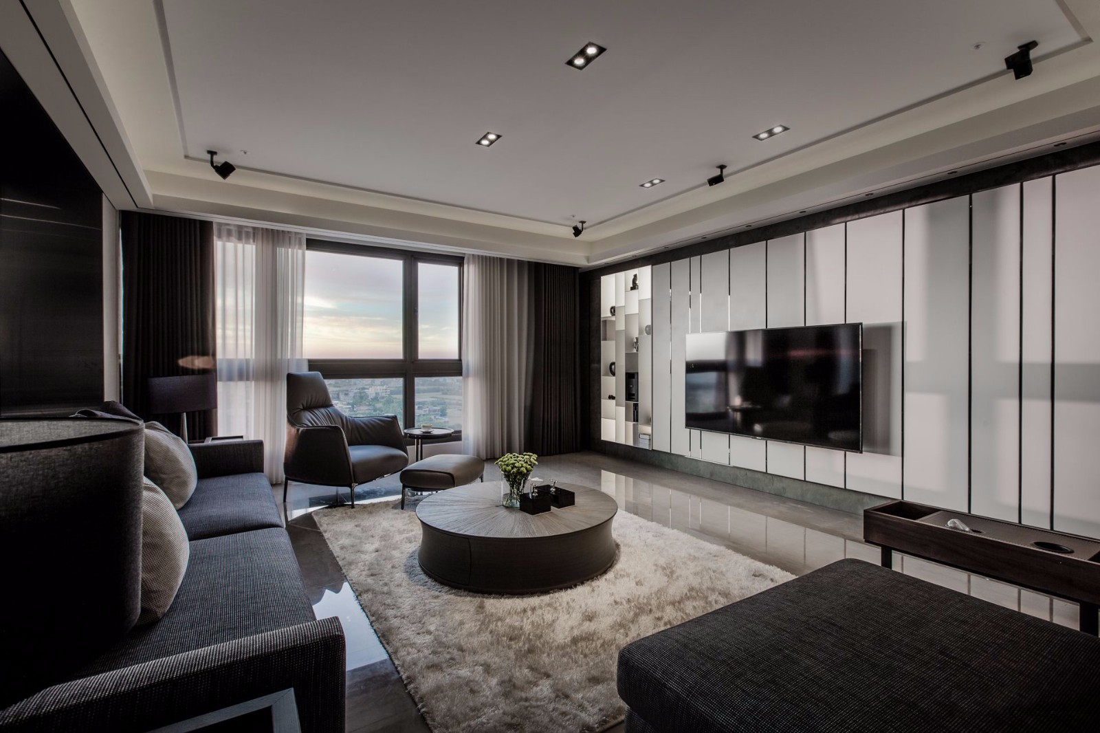 暮色——台北现代顶层住宅-11