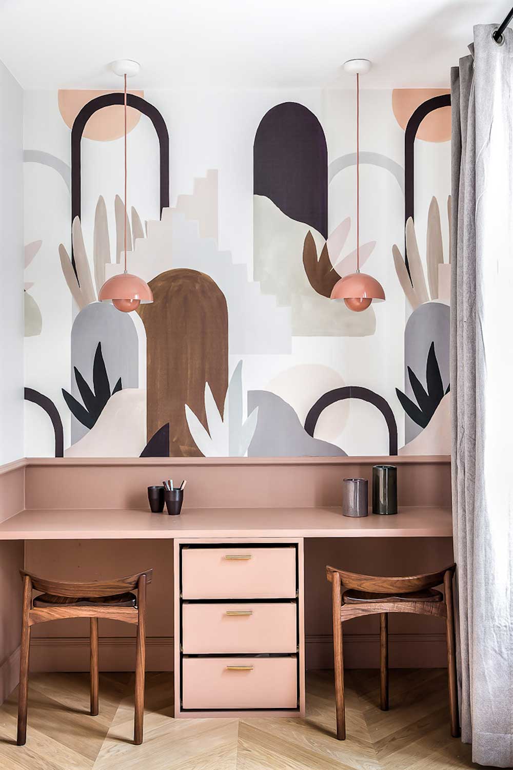 巴黎时尚公寓 | 弧形设计与色彩的完美结合-12