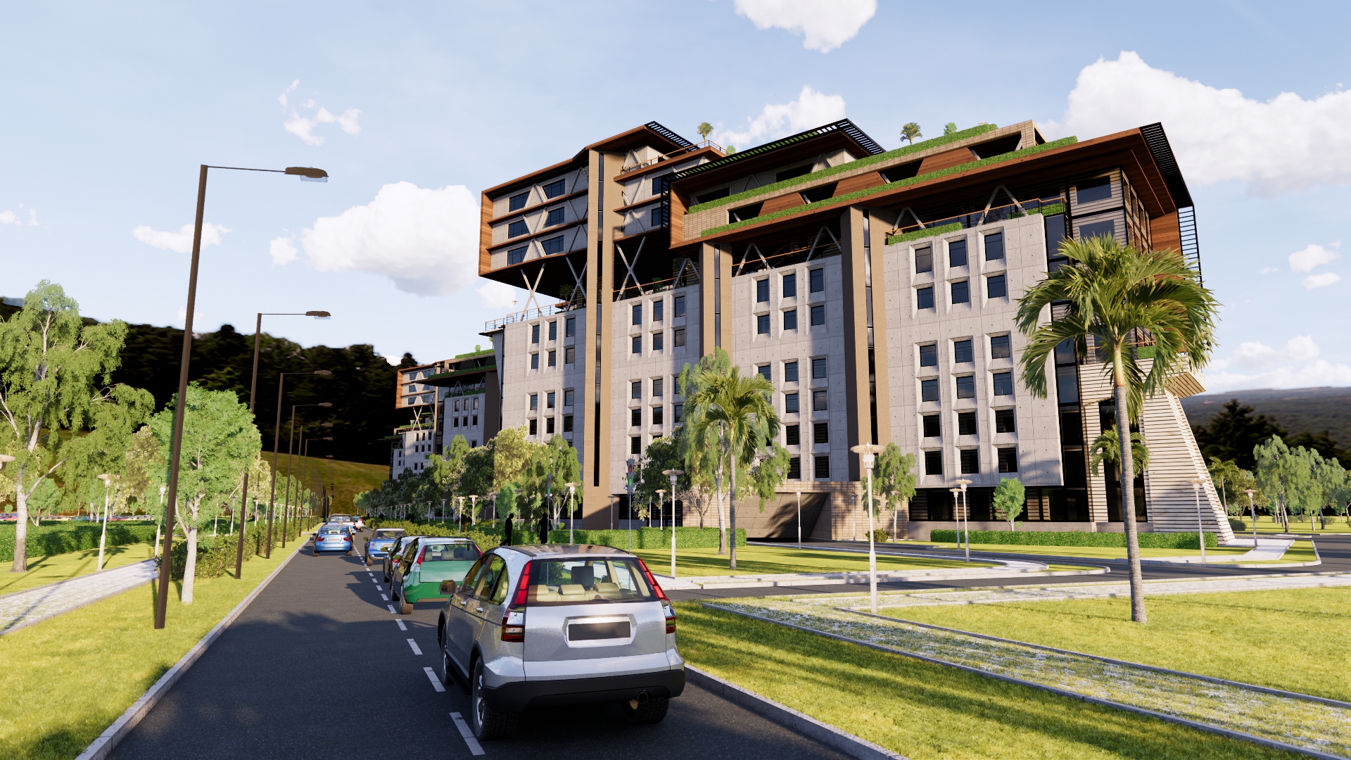 تصميم معماري ل4مباني اداريه وسكنيه في الشيخ زايد بمصر-6