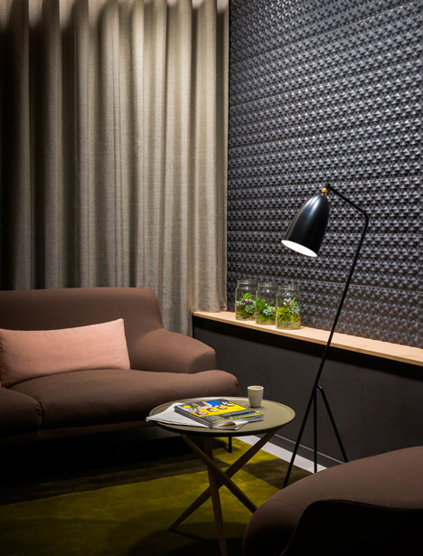 Okko hotel interior by Patrick Norguet with en suites behind louvred walls-32