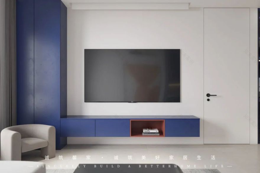 克莱因蓝的现代极简 · 苹果社区诚筑馨家 126㎡平层设计丨诚筑馨家·北京-27