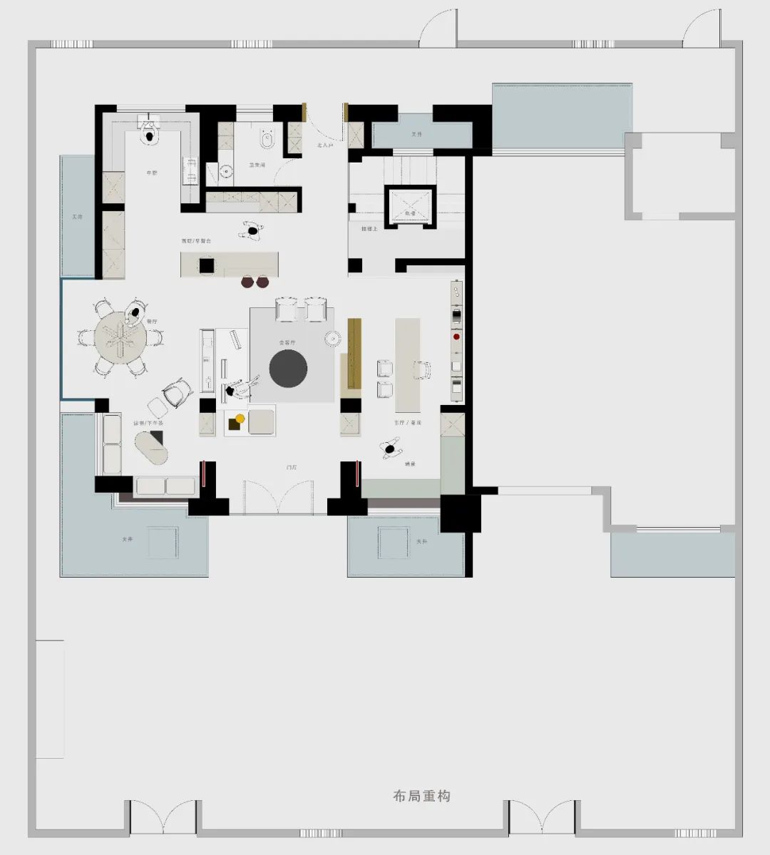当代别墅空间设计丨本白设计-117