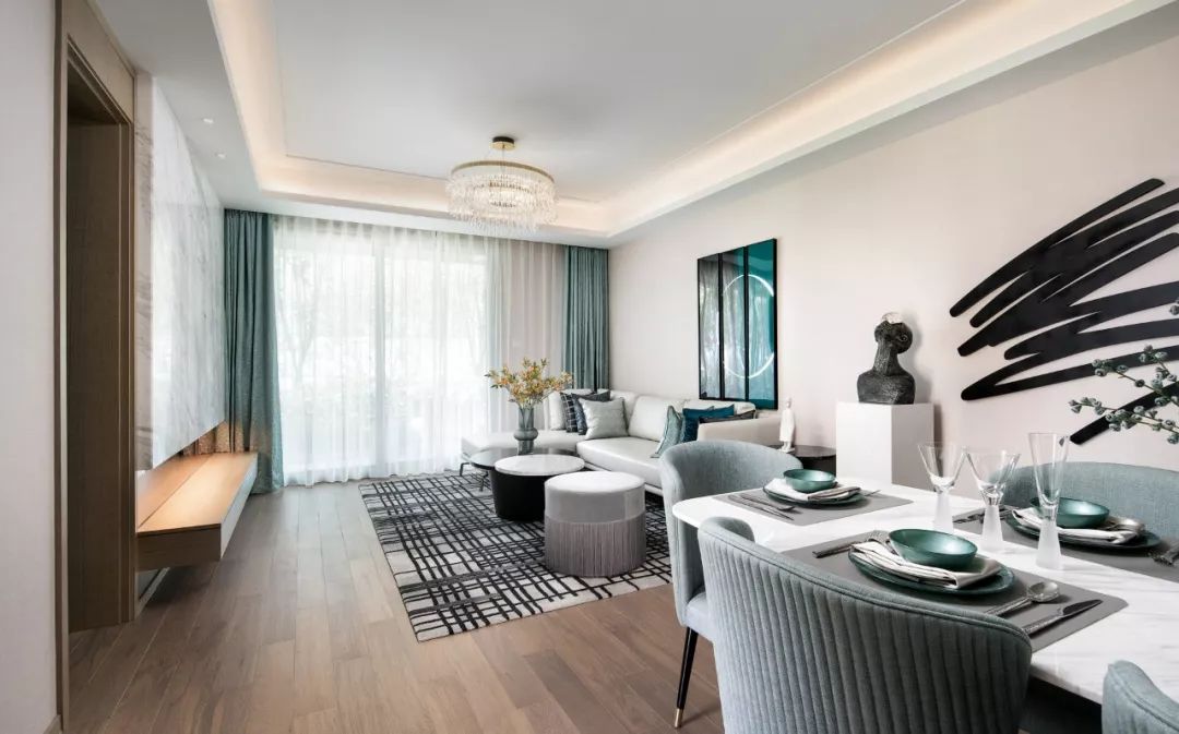 蒂芙尼蓝++ 山茶白，双色公寓演绎高品质生活-12