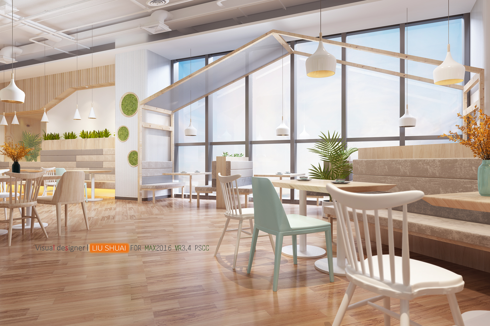 工装餐厅设计案例 | 3Dmax2016 VR3.4 PScc 应用-8