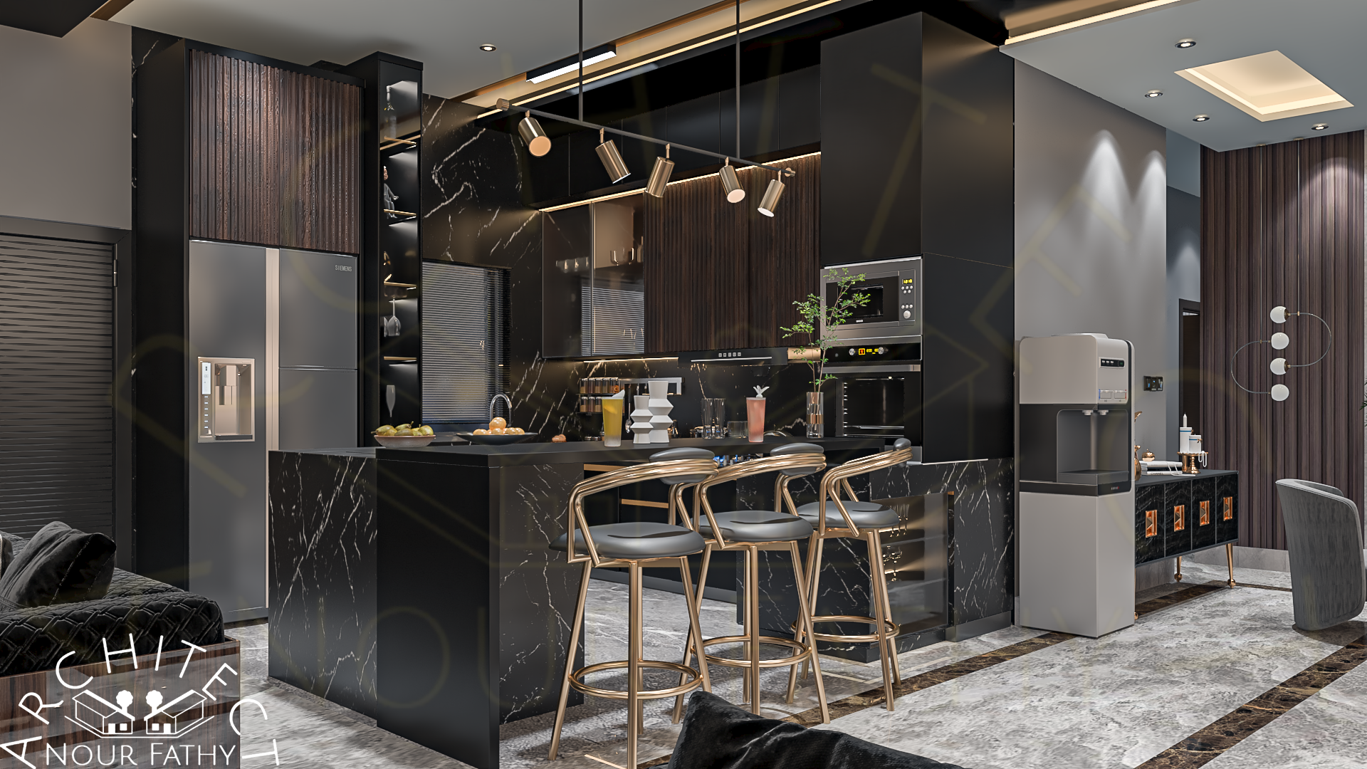 Modern Black Design for a Flat in EGYPT-13