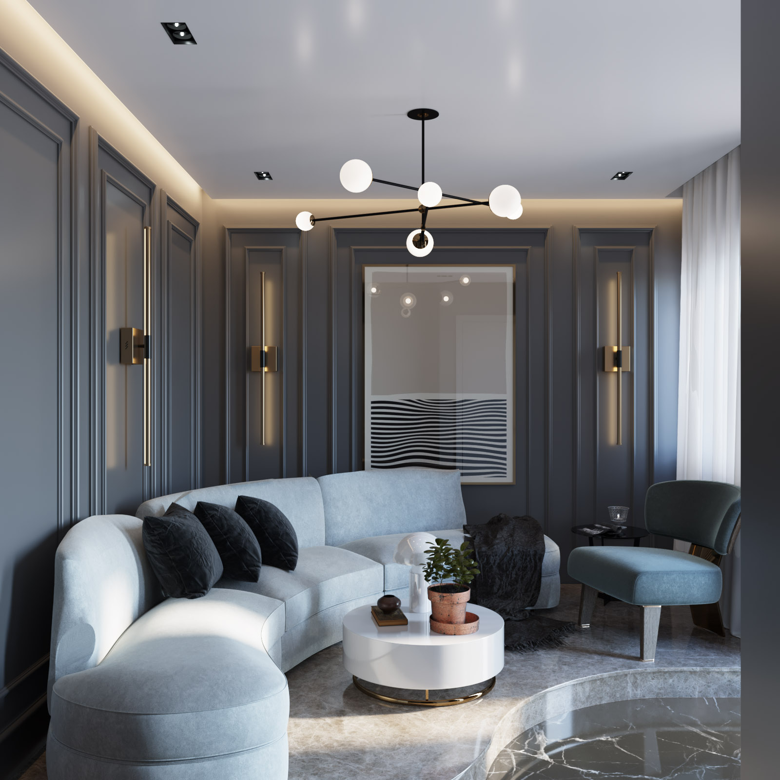 Modern Art Deco 接待处与入口休息室设计丨埃及开罗丨OInteriors Studio-8