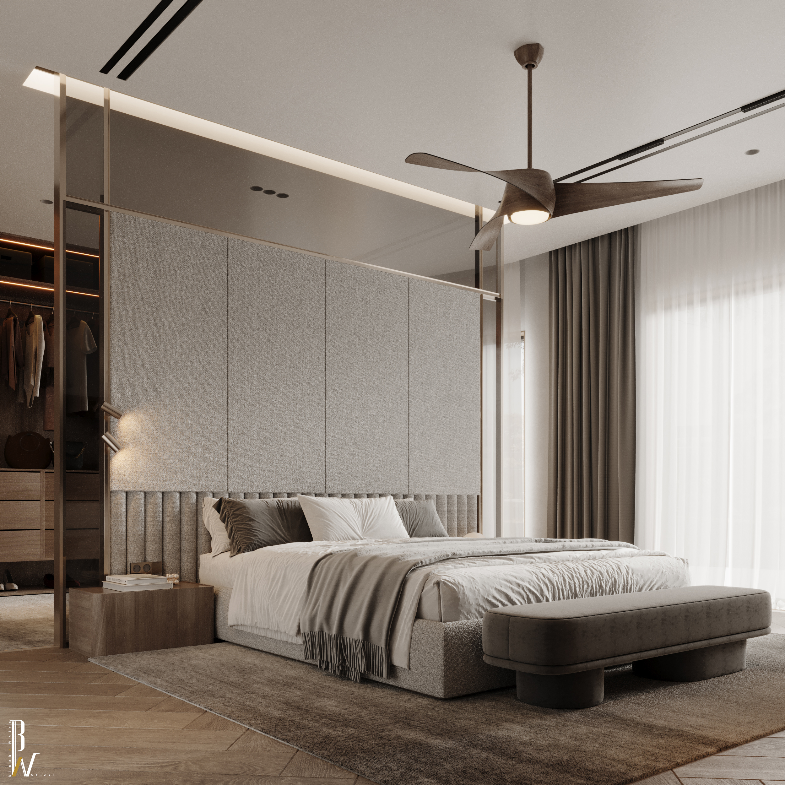 单人间·阿联酋，单人卧室丨阿联酋丨Black N White Studio-5