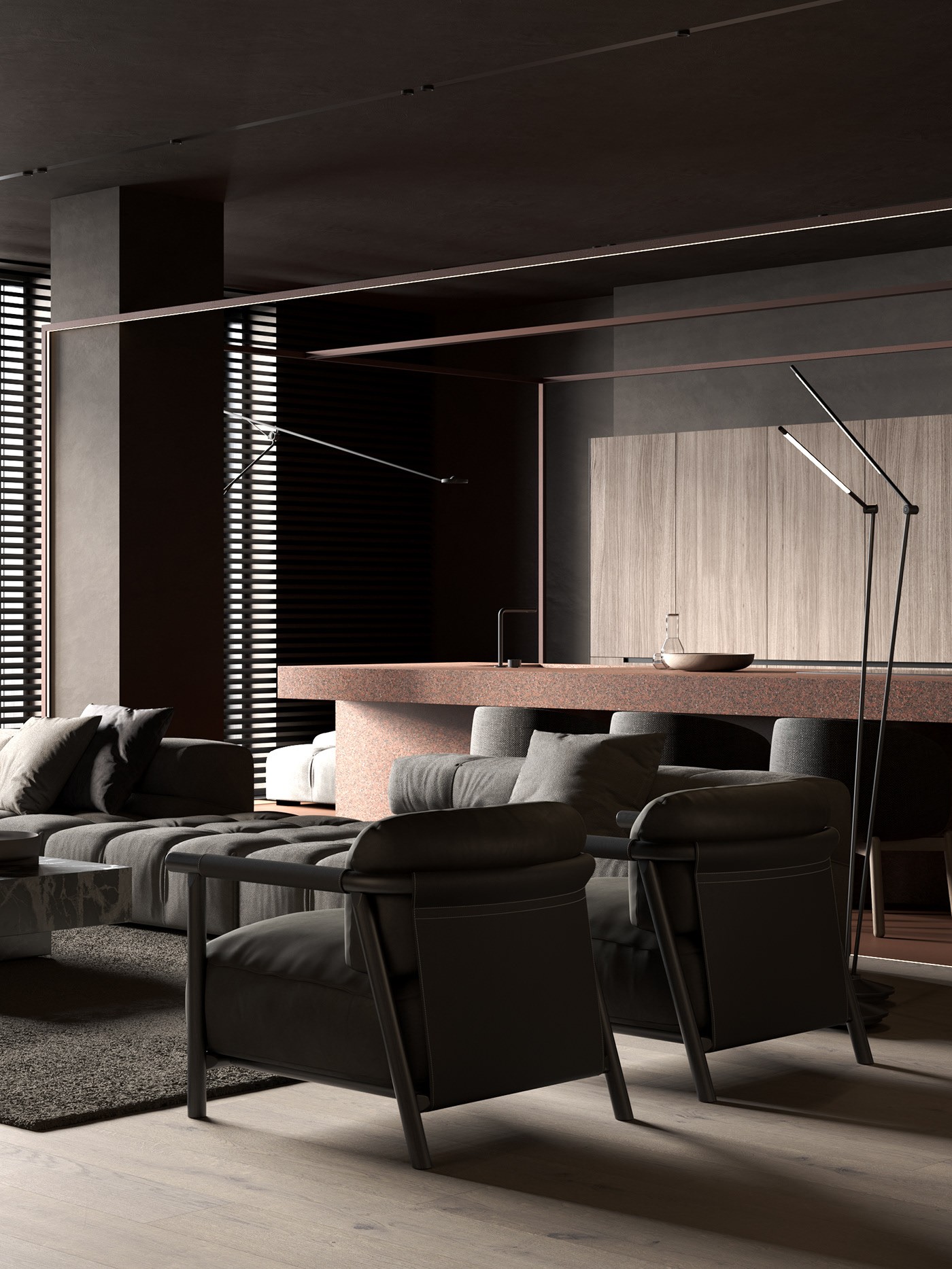 俄罗斯黑色公寓设计-7