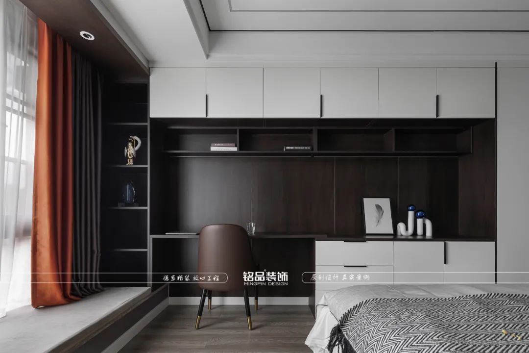 橙灰空间 · 160 方现代平层设计丨铭品装饰-35