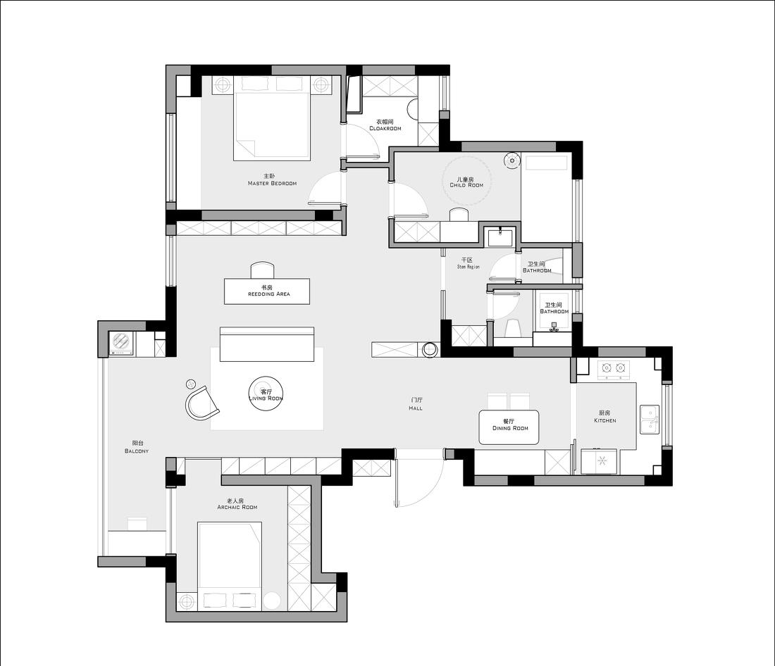 实用主义三口之家的精致改造丨中国宝山-7