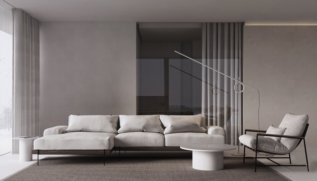 158㎡极简风住宅设计 满满的高级感-2