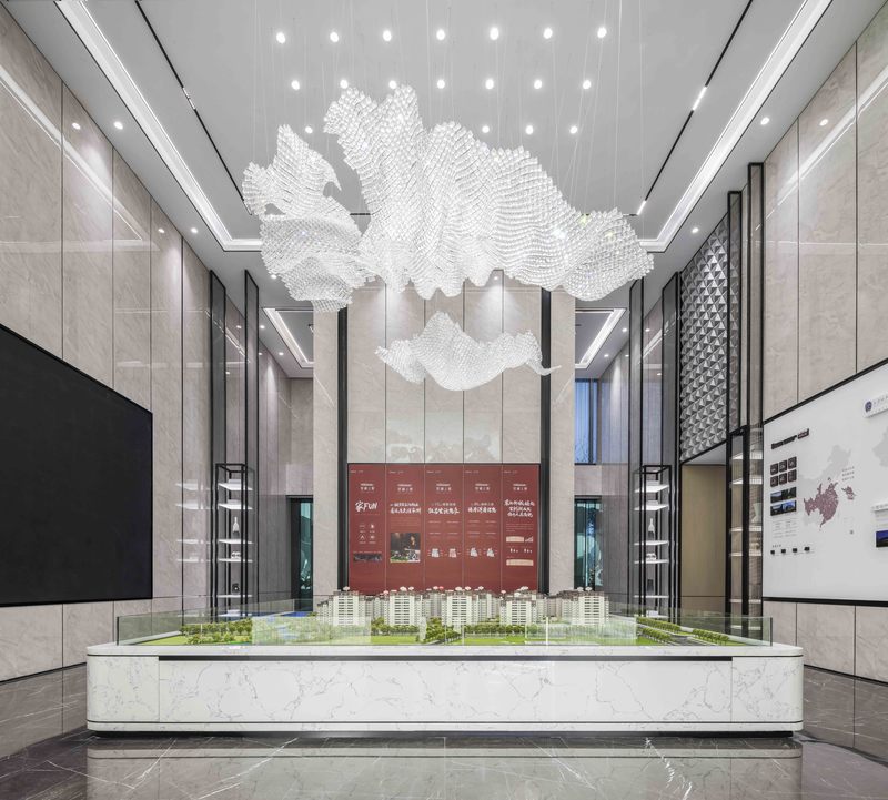 弘阳常州遥观售楼处——“水”主题景观室内设计-11