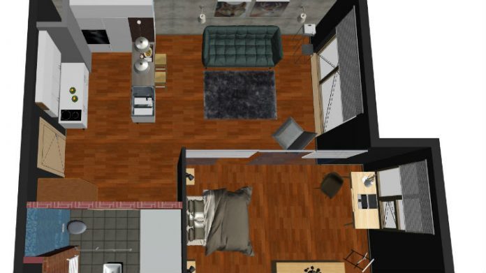 46㎡单身公寓室内设计方案-4