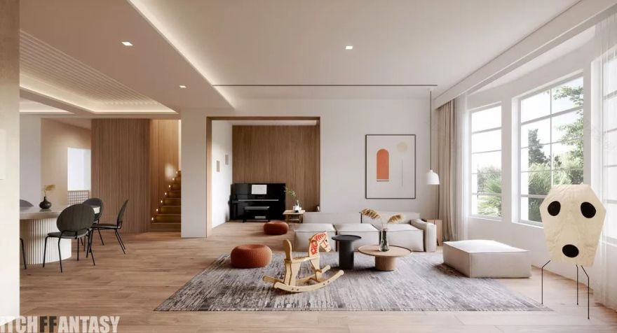 四层极简别墅,原木色温馨空间-40