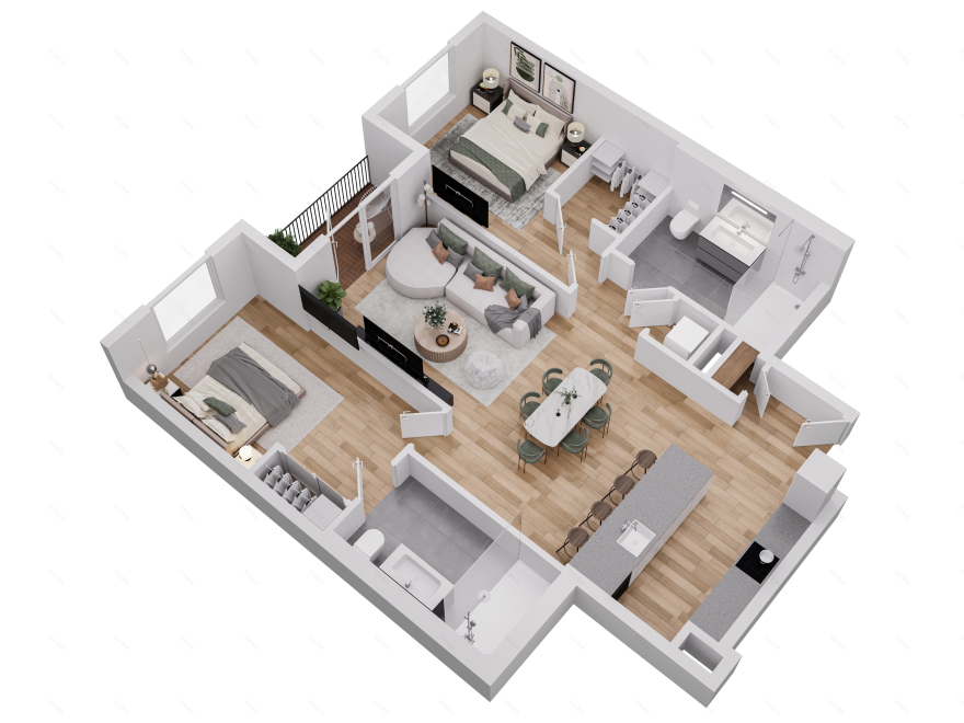 Steep and Bird's eye views with measurements-7