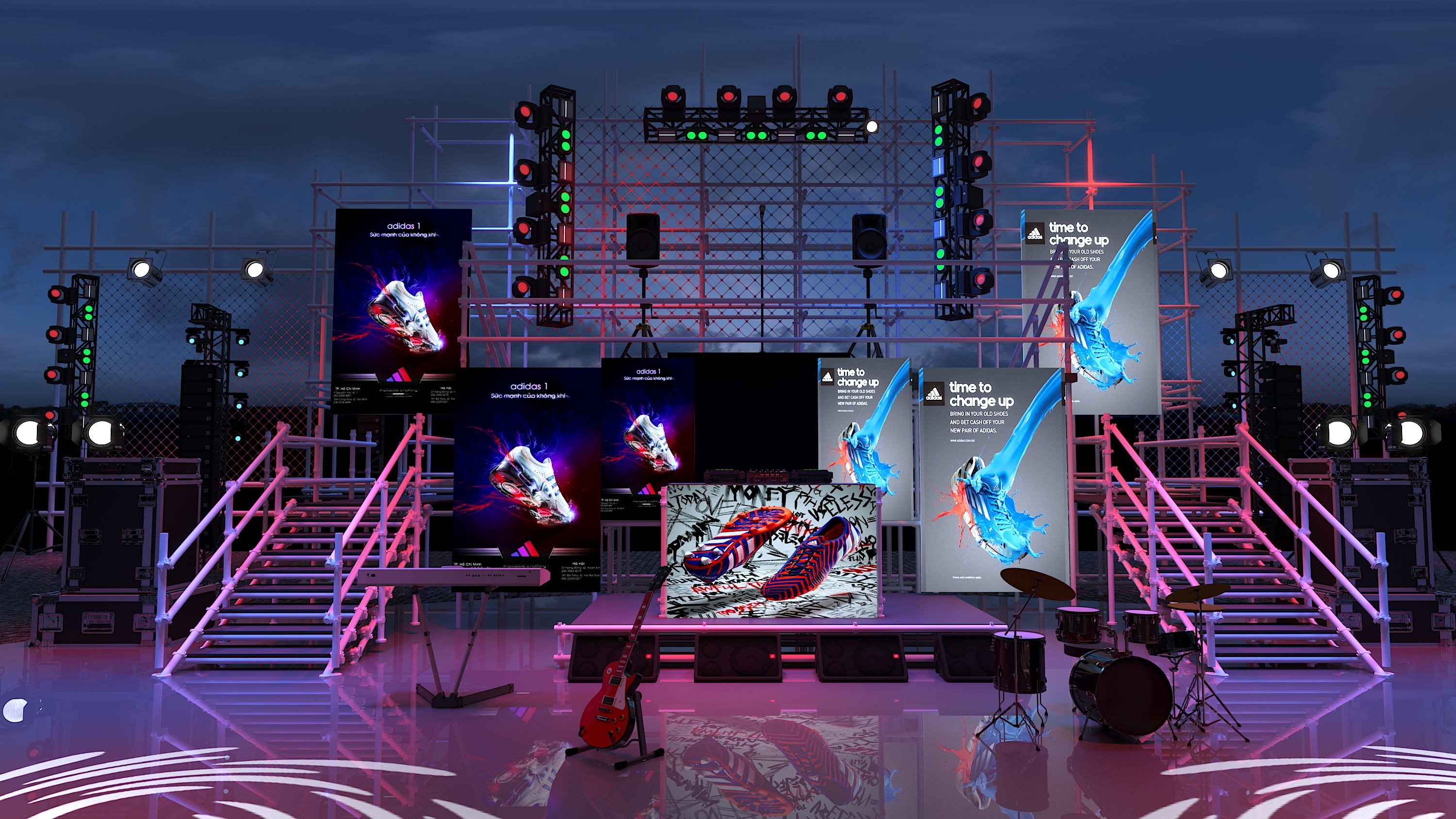 Adidas event with stage-0