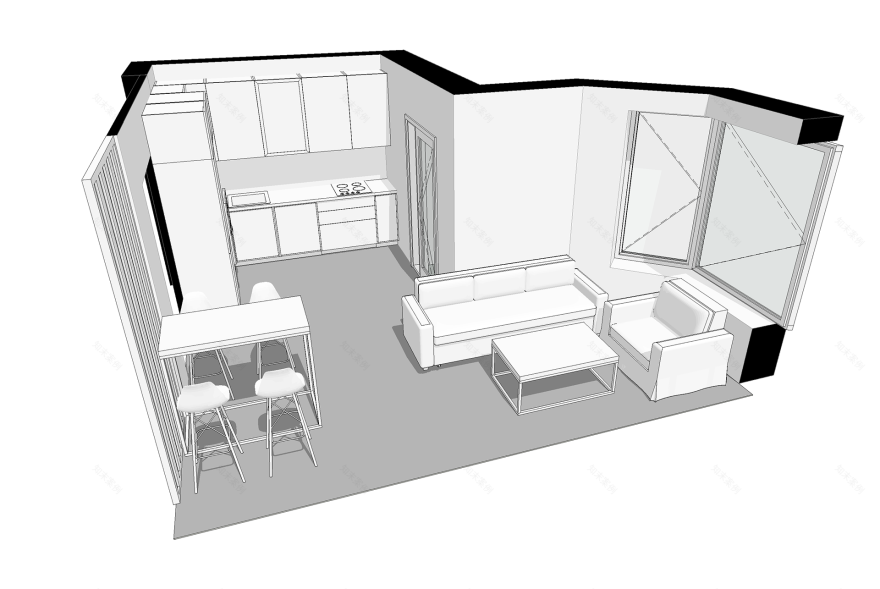 Minimalism apartment - 3D visualization-9